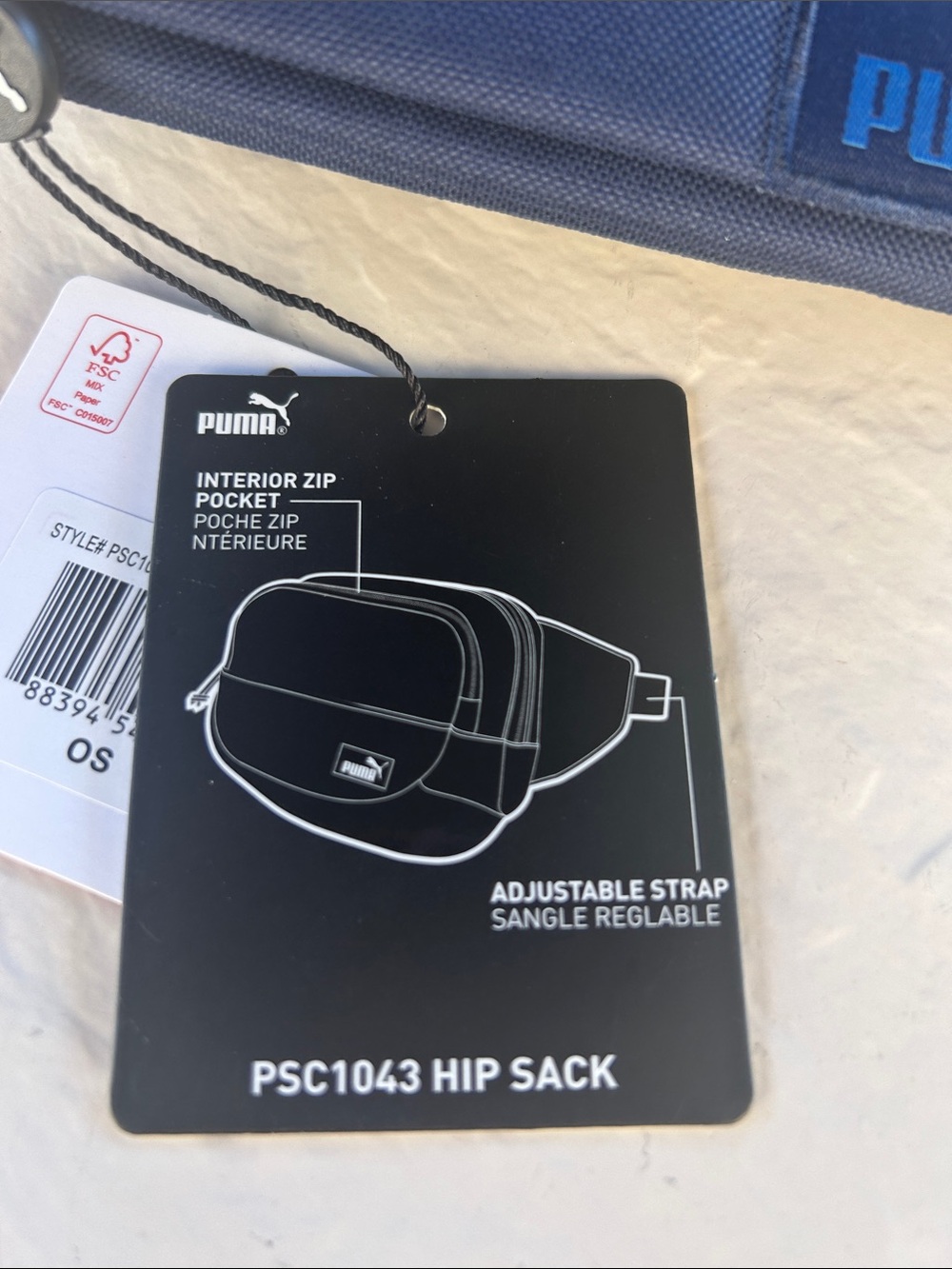 NWT Puma - Waist Bag - PSC1043, Heather Blue/Navy Blue, One Size - Picture 6 of 7